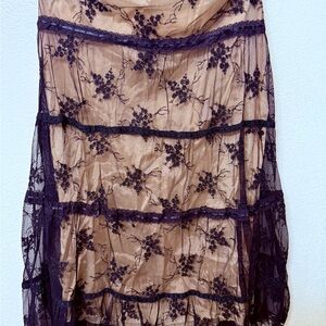 Angie’s Vintage Detailed Lace Fairycore Maxi Skirt Women's Size SM Gothic Boho